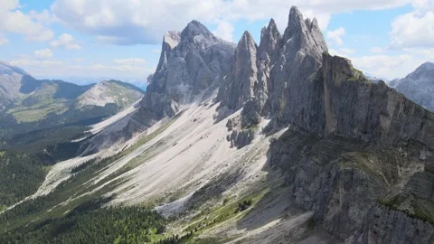 Seceda mountain aerial view Stock Footage 274911401