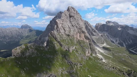 Seceda mountain aerial view Stock Footage 274911580