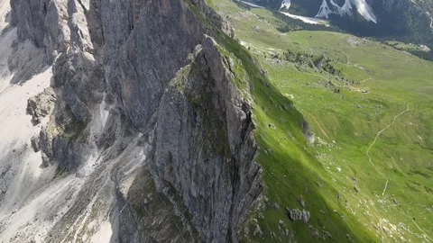Seceda mountain aerial view Stock Footage 274911753