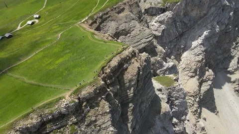 Seceda mountain aerial view Stock Footage 274911786