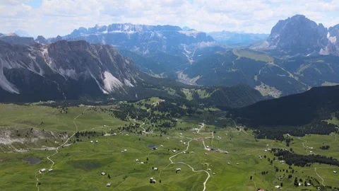 Seceda mountain aerial view Stock Footage 274911844