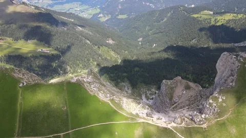 Seceda mountain aerial view Stock Footage 274911854