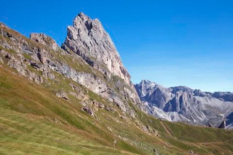 Seceda mountain in the Dolomites Stock Photos