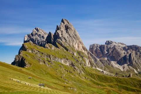 Seceda mountain in the Dolomites Stock Photos