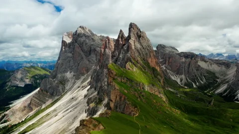 Seceda mountain dramatic peaks rise up i... | Stock Video | Pond5
