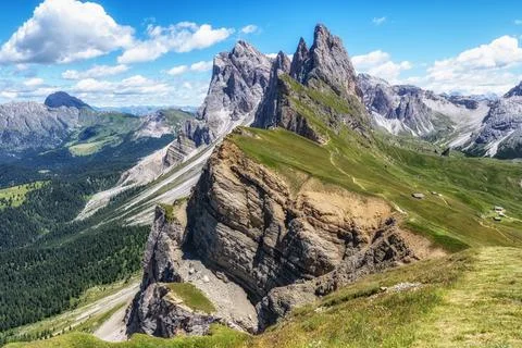 Seceda mountain peak Stock Photos
