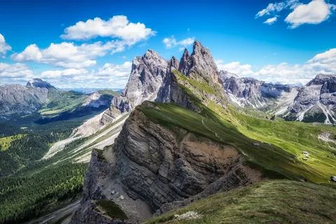 Seceda mountain peak Stock Photos