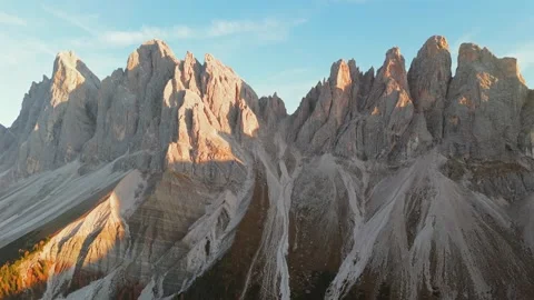 Seceda Mountain In Puez Odle Nature Park in Val Gardena. Dolomites, Italy Stock Footage 346728885