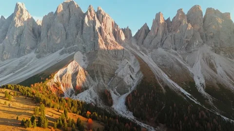 Seceda Mountain In Puez Odle Nature Park in Val Gardena. Dolomites, Italy Stock Footage 346911957