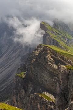 Seceda mountain in summer time Stock Photos
