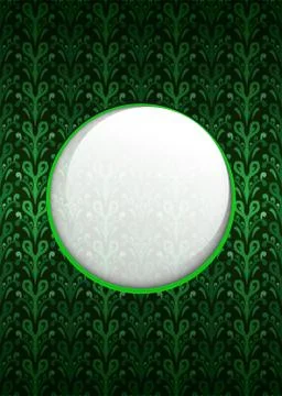 Secession foliage pattern with white text circle vector illustration Stock Illustration