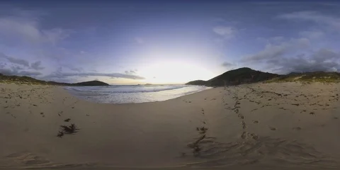 Secluded Australian Beach at Sunset (360 VR) Stock Footage 90407255