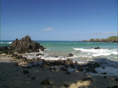 Secluded Bay and Surf Stock Footage 22244532