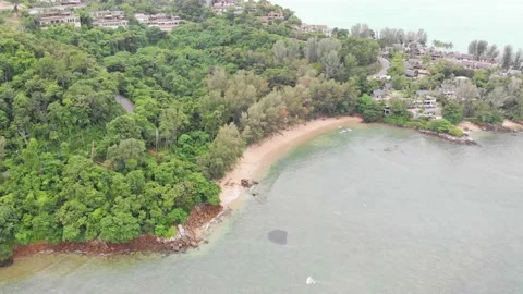 Secluded beach with clear water Stock Footage 194109676