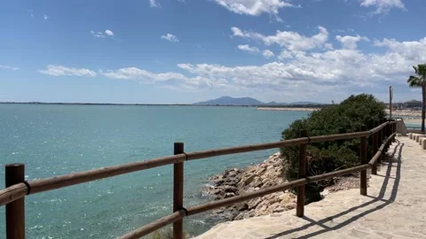 Secluded beach at L'ampolla, Spain Stock Footage 154575707