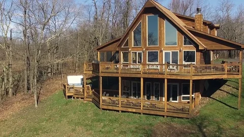 Secluded Cabin Drone in the Woods 3 Stock Footage 75017849