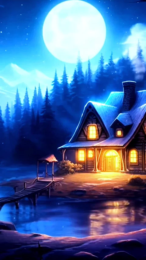 Secluded house atmosphere in winter Stock Footage 256174207