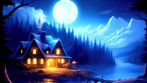 Secluded house atmosphere in winter Stock Footage 256174437