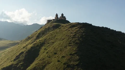 Secluded Monastery on Top of Mountain Peak in Remote Mountainous Area Stock Footage 115641190