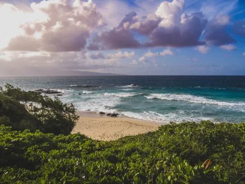 Secluded Oneloa Beach Foto stock