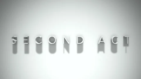 Second act 3D title animation with shadows on a white background Stock Footage 297382222