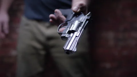 Second Amendment - Armed man holding a gun Stock Footage 301019823