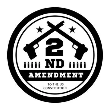 Second Amendment to the US Constitution to permit possession of weapons. Vector Stock Illustration