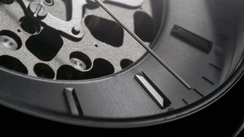 Second arrow running on the clockface closeup Stock Footage 152079514