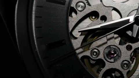 Second arrow running on watch with dramatic light Stock Footage 152079586