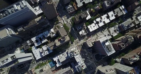 Second Avenue and East 60th Street from Above Stock Footage 77328710