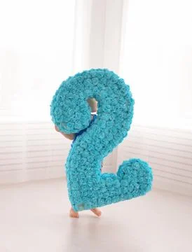 Second birthday smash the cake Stock Photos