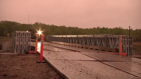 Second Canadian Mechanized Group crosses bridge, Exercise Maple Resolve 17 Stock Footage 75830647