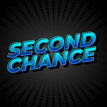 Second chance text effect for social media ads in square size Stock Illustration
