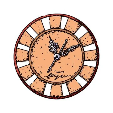 Second clock sketch hand drawn vector Stock Illustration