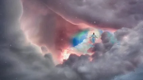 Second Coming of Jesus in the clouds of ... | Stock Video | Pond5