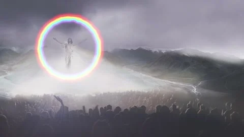 Second Coming of Jesus to earth religious background Stock Footage 158623771