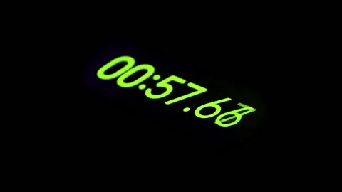 Second countdown, thin numbers font on black background. Close-up. Stock Footage 149260319