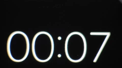 Second countdown, thin numbers font on black background Stock Footage 156499850