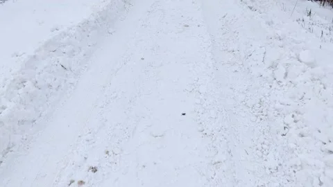 The second day after a lot of snow is very difficult traffic Stock Footage 168988744