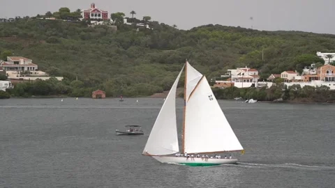 Second day of the King's Cup Vintage Boat Regatta in Mahón, Mahón, ES - 27 Aug 2 Stock-Footage 343770271