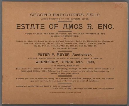 Second Executor s Sale under direction of the Supreme Court. Estate of Amo... Stock Photos