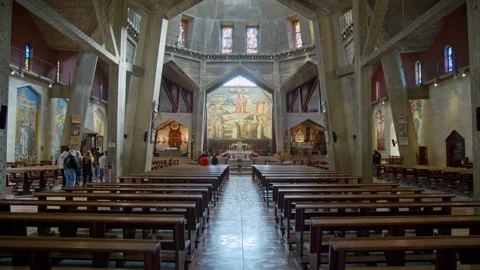 Second Floor of the Basilica of Annunciation - Static Stock Footage 258692261
