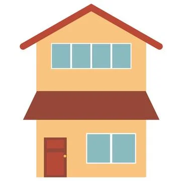 Second floor house icon. Two floors house sign. two-storey house symbol. Stock Illustration