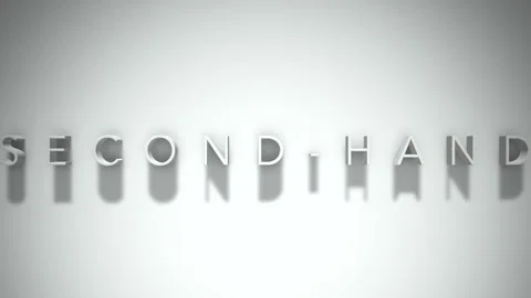 Second-Hand 3D title animation with shadows on a white background Stock Footage 296502162