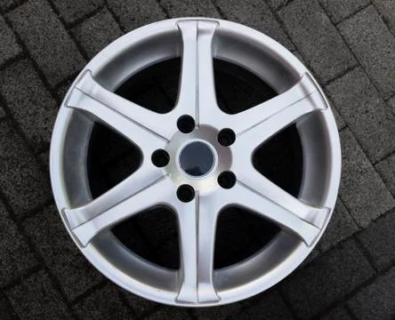 Second hand alloy wheels in store, Aluminium Alloy rims. Stock Photos