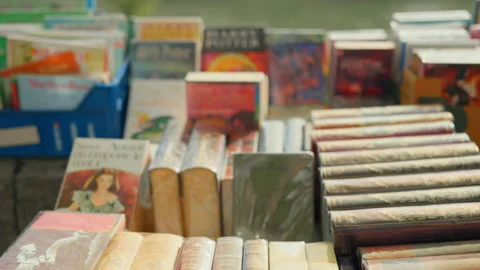Second-hand books on the waterfront in Paris Stock Footage 229706896