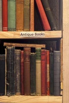 Second-hand bookstore shelf  Stock Photos