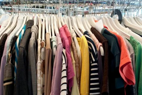Second hand clothing Stock Photos