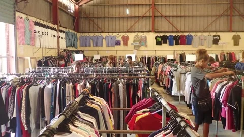 Second hand clothing store in Papua Stock Video Pond5