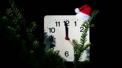 Second hand moves in circle of mechanical clock and show Twelve o'clock Stock Footage 141396663